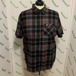 Middle Of Beyond Button Down Shirt Bill & Ted's Bogus Journey MOB Plaid Mens XL